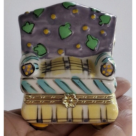Vtg PHB Midwest Of Cannon Falls Sofa Satee Couch Trinket Box 1999 Collectible - Picture 1 of 6